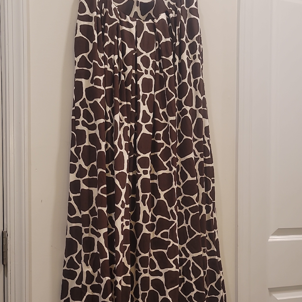 Brown A-Line Maxi Skirt for Resort Wear
